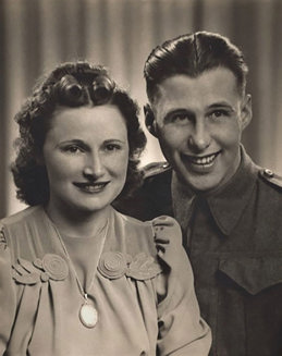 Warrant Officer Class II Harold Burr with his wife Mary.
