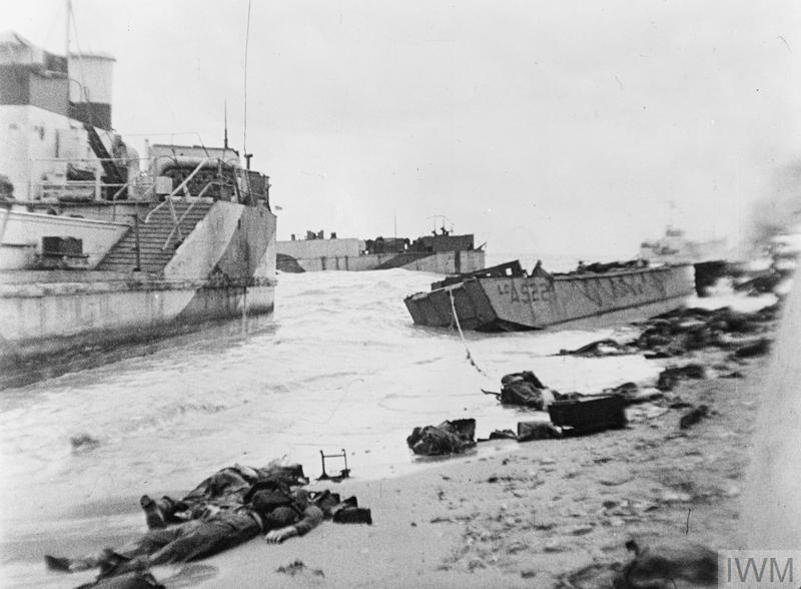 Casualties and wreckage on Juno Beach