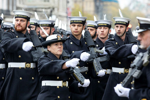 Naval personnel at Cenotaph