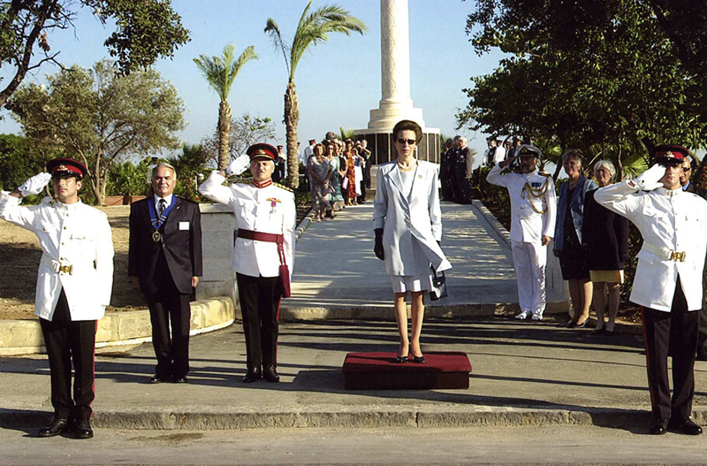 Princess Anne at Malta Memorial