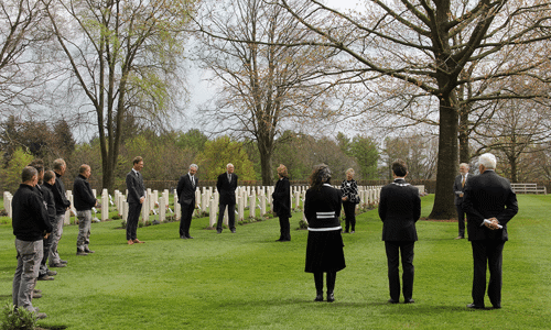 Princess Margriet of the Netherlands meeting CWGC staff