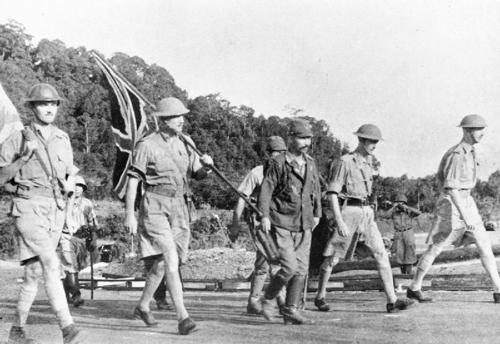 British troops surrender at Singapore