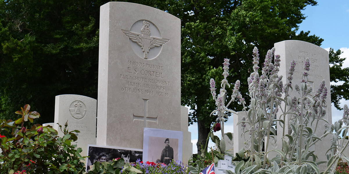 Private Emile Servais Corteil at Ranville War Cemetery