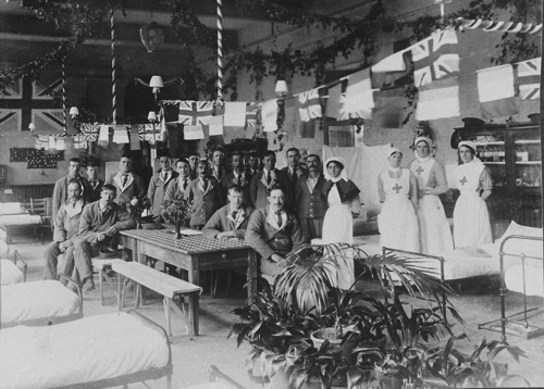 First World War Patients in a Decorated Ward at the 4th Southern General Hospital