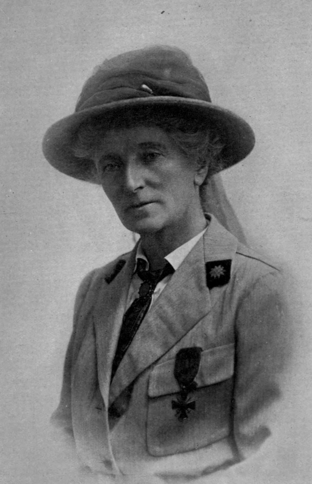 Black and white portrait of Suffragette Katherine Harley.