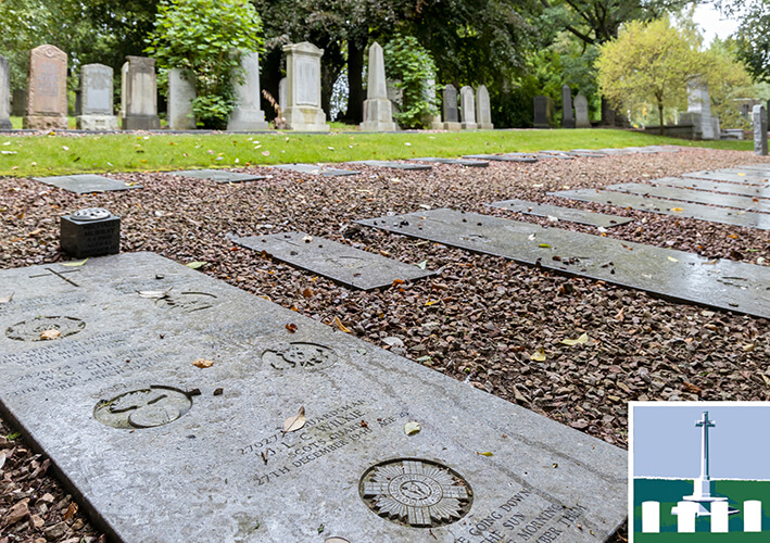 Recumbent headstones at Edinburgh Comely Bank Cemetery
