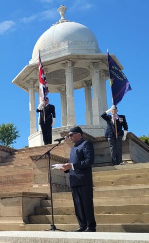 A speaker at the Chattri Memorial