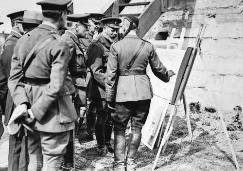 King George V reviews designs for Tyne Cot Cemetery, 11 May 1921. The Goodland Collection © CWGC