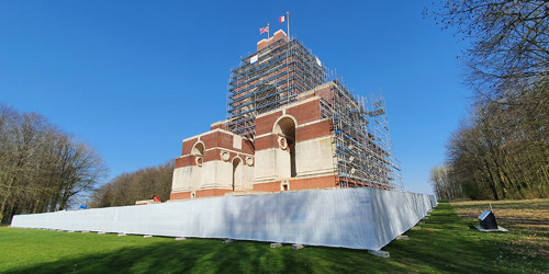 Scaffolding up at Thiepval Memorial