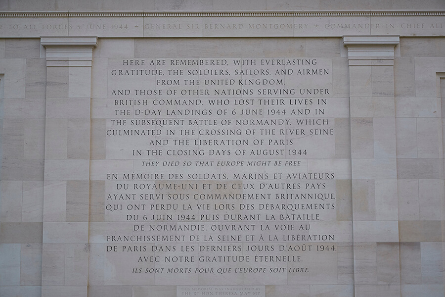Inscription on the Normandy Memorial
