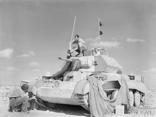 A13 Cruiser Mk IVA tank being checked over shortly after arrival in Egypt, 1 November 1940. © IWM (E 1004)