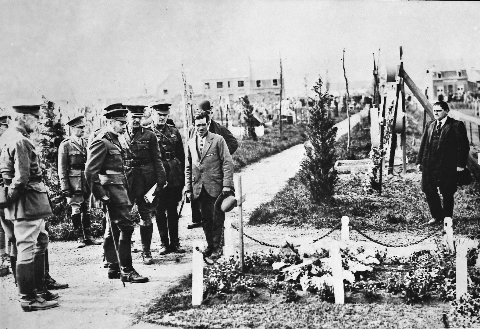 Black and white photo of Ypres Town Cemetery, Goodland Collection 