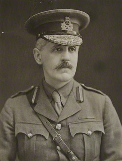 Black and white portrait of Sir Fabian Ware in his Brigadier-General's Uniform.