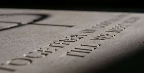 Carving on a headstone