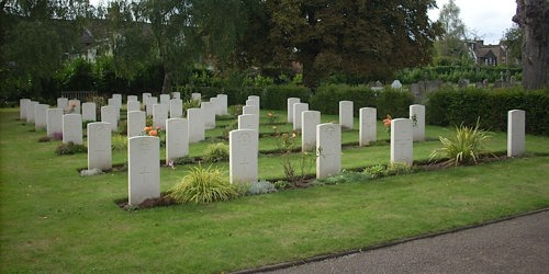 Headstones at St. Albans (Hatfield Road) cemetery
